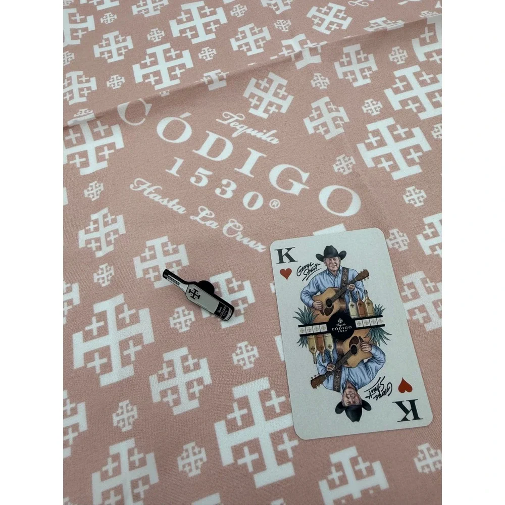 Codigo 1530 Tequila Bandana George Strait Pink Cross Logo Scarf Pin & Card Set